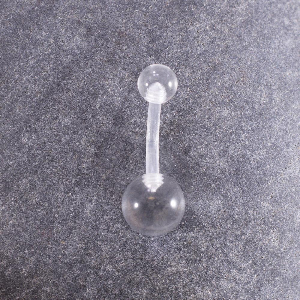 Belly Button Ring Value Pack of 6 Flexi Clear Retainer Navel Ring 14G