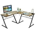 thumbnail image 1 of Gymax 59'' L-Shaped Corner Desk Home Office Computer Table Study Workstation Brown, 1 of 10