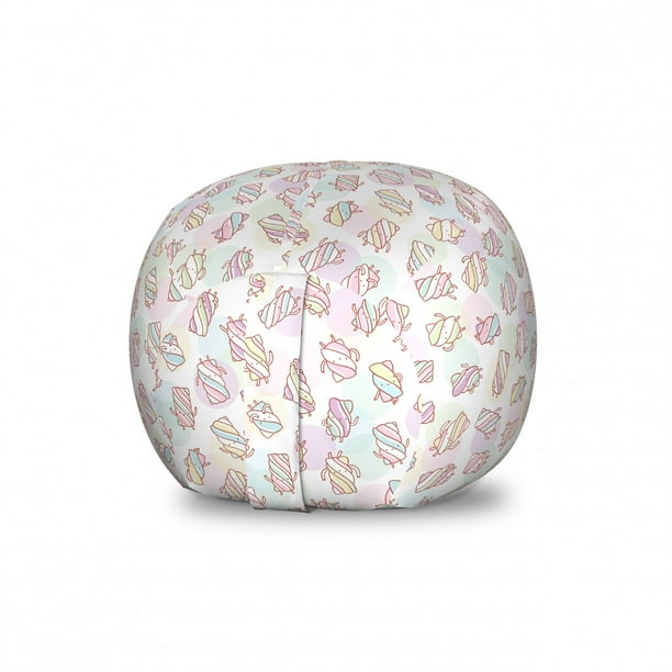 Cartoon Storage Toy Bag Chair Pastel Colorful Marshmallow Characters Candy Faces Sweets Pattern Stuffed Animal Organizer Washable Large Size Multicolor By Ambesonne Com Cartoon Storage Toy Bag Chair Pastel, Pastel Tie Dye Bean Bag Chair Patterns