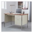 thumbnail image 6 of Alera Single Pedestal Steel Desk, 45.25" x 24" x 29.5", Cherry/Putty, 6 of 10