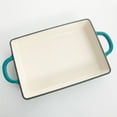 thumbnail image 2 of Crock Pot Artisan 13 in. Enameled Cast Iron Lasagna Pan in Teal Ombre, 2 of 4