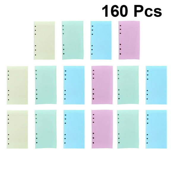 Masteelf Colorful Refill Paper for Wirebound and Spiral Notebooks 160 Sheets Smooth Assorted Colors