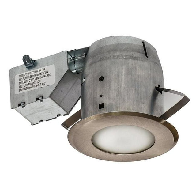 4 in. LED Bathroom Shower Recessed Light for GU10, Brushed Nickel