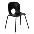 thumbnail image 1 of Flash Furniture Chaise Empilable en Plastique Noir avec Dossier Designer Hercules, 1 of 5
