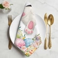 thumbnail image 2 of Easter Cloth Napkins, Spring Rabbit Feet Eggs Botanical Blooms Flowers Washable and Reusable Dinner Napkins Set of 8, Table Napkin for Kitchen Party Birthday Wedding Hotel Housewarming 20"x20", 2 of 9