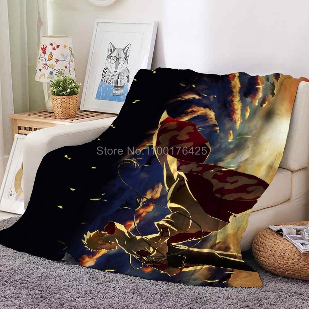 Aiouniya Anime Naruto Akatsuki Uchiha Itachi Kakashi Figure Blanket Winter Bedding Cartoon Flannel Blanket Christmas Kids Gifts Other