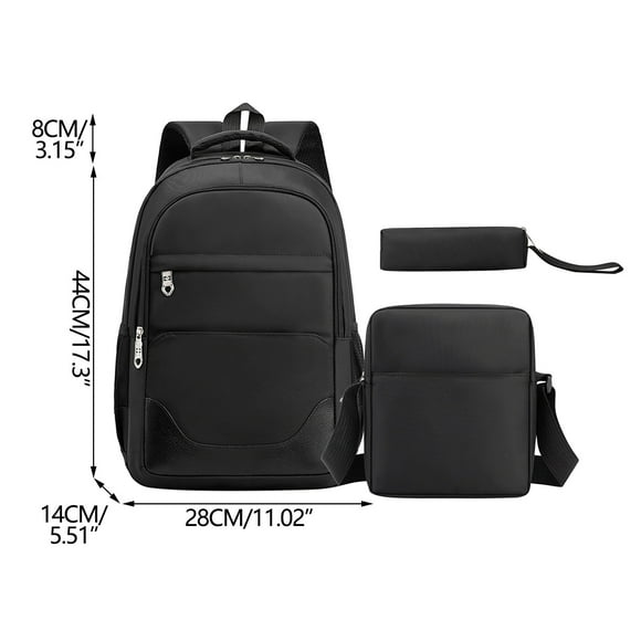Ensemble de Sacs à Dos 3 Pcs, Sac à Dos d'École avec Sac Bandoulière et Trousse, Grand Sac de Jour Décontracté à Grande Capacité pour l'École, les Voyages et l'Extérieur