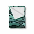 thumbnail image 2 of Teal Soft Flannel Fleece Throw Blanket, Abstract Mosaic Waves Ocean Inspired Expressionist Pattern Marine Design Image, Cozy Plush for Indoor and Outdoor Use, 50" x 60", Dark Green Aqua, by Ambesonne, 2 of 6