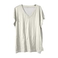 thumbnail image 5 of Delayuji Womens Summer Daily Casual V Neck Shirts Short Sleeve Tops Blouses Loose Fit Shirt White Xxxl Polyester,Spandex Short Sleeve Shirts for Women, 5 of 5