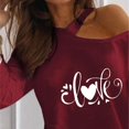 thumbnail image 4 of Blusas de manga larga con estampado de amor sin tirantes a la moda para mujer Pompotops gfhjh2782, 4 of 6