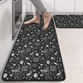 thumbnail image 2 of Kitchen Rugs Sets Of 2,Black White Halloween Skull Pattern Anti Fatigue Kitchen Mat Rugs Non Slip Washable,Decorative Kitchen Floor Mats for Kitchen,Sink,Laundry,17"x47"+17"x47", 2 of 5