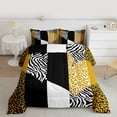 thumbnail image 2 of jejeloiu Zebra Stripe Queen Comforter Set,Brown Black White Bedding Comforter Set For Adults Reversible 3-Piece, 2 of 8