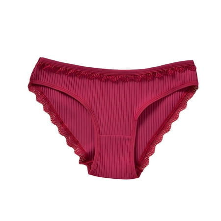 Scyoekwg Women s Cotton Underwear Seamless Hipster Panties Solid Color Stretchy Comfort Ladies Underpants Mid Waisted Underwear Briefs(Red S)