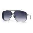 thumbnail image 4 of Mens Rectangular Rimless Racer Perforated Side Visor Metal Sunglasses Black - Smoke, 4 of 8