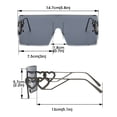 thumbnail image 3 of 5.8in Rimless Heart Sunglasses for Women Fashion Metal Frame Oversized Shield Sun Glasses, Trendy Love Shape UV Protection Eyewear for Party Travel, 3 of 9