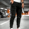thumbnail image 3 of Men's Casual Cargo Pants Loose Multi Pocket Fitness Sports Wear Comfortable and Breathable Long Pants Sweatpants, 3 of 3