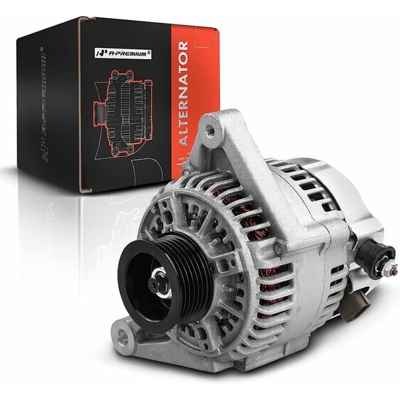 A-Premium Alternator Compatible with Toyota Corolla 2003 2004 2005 2006 2007 2008, Matrix, Celica, MR2 Spyder & Pontiac Vibe, L4 1.8L, 12V 80Amp CW 6-Groove Pulley, Replace# 102211-1920, 27060-22040