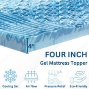 Boyd Sleep 4 Cooling Gel Memory Foam Mattress Topper with Multi-Zone Pressure Relief, Full Size