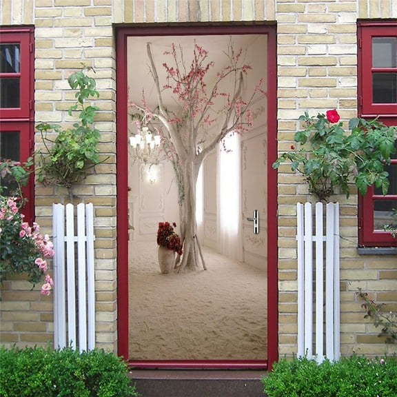 Geometric Line Door Sticker PVC DIY Self-adhesive Waterproof Wallpaper Home r Scenery Stickers on th