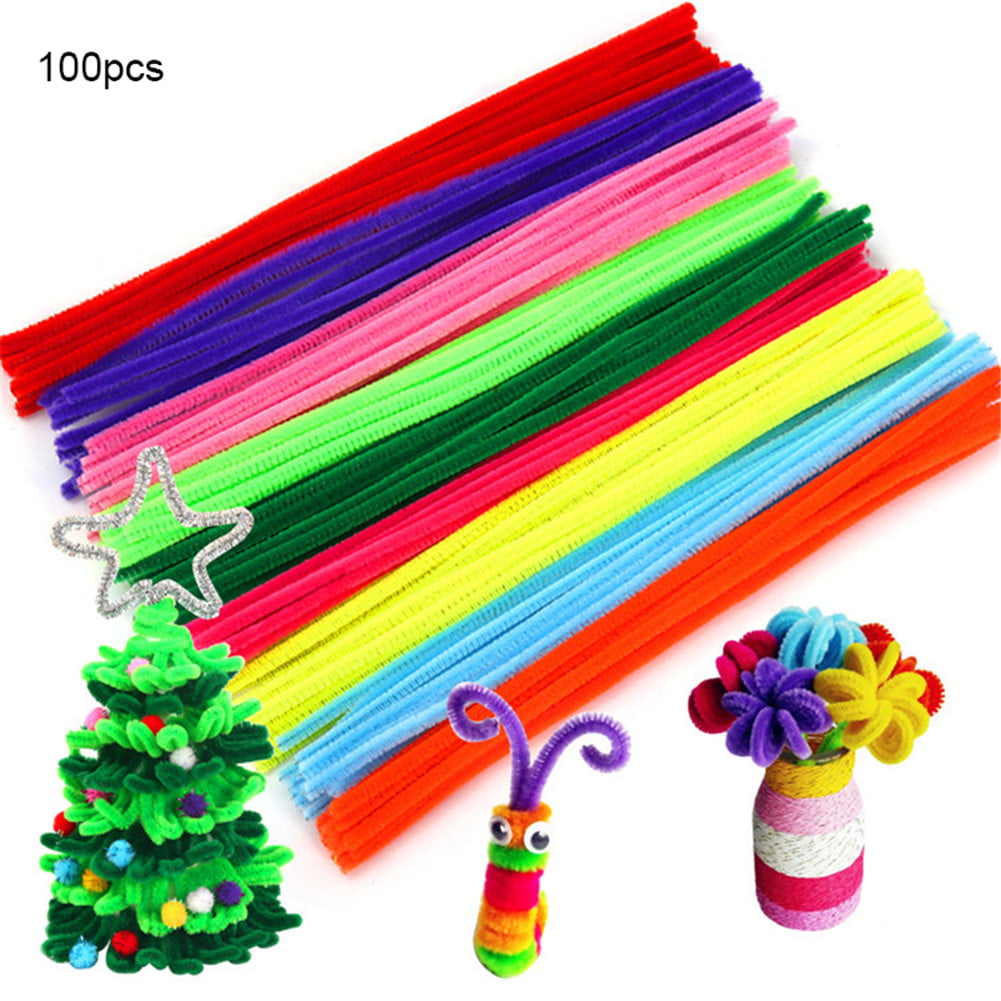20/100pcs litter Chenille Stems Pipe Sticks Cleaners For Art DIY Crafts Making 