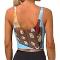 thumbnail image 4 of Goofa Trip to London Printed Sports Bras for Women, High Impact Running Bra Workout Crop Tank Tops Longline Sports Bra Push up-, 4 of 9