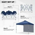 thumbnail image 4 of MASTERCANOPY 10 x 10ft Pop-up Canopy Tent with 1 Sidewall, Navy Blue, 4 of 7