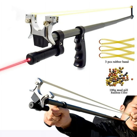 Outdoor Telescopic Rod Slingshot Aluminum Alloy Shooting Hunting Slingshot