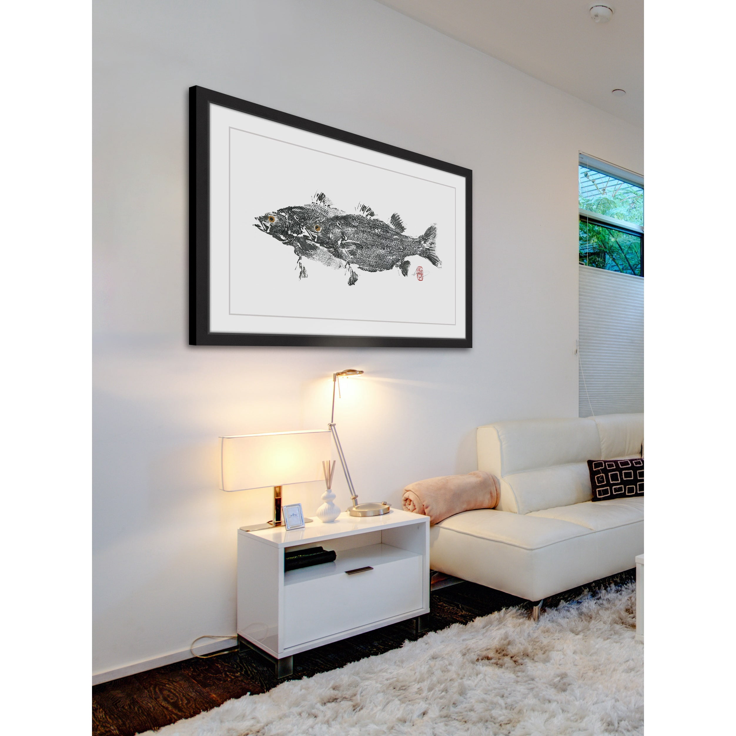 "Fish in Love" Framed Painting Print