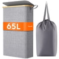 thumbnail image 1 of Cesto de ropa Lifewit de 65 litros con tapa y bolsa extraíble, color gris, 1 of 9