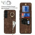 thumbnail image 3 of Nalacover for Samsung S22, Wallet with RFID Credit Card Holder and Zipper Pocket,Drop Protection Flip Cover Ring Holder Kickstand with Double Magnetic Clasp for Samsung Galaxy S22, Brown, 3 of 10