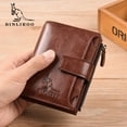 thumbnail image 1 of Cartera masculina, Cartera de cuero de PU para hombres, billetera sin desmagnetización, billetera de cuero vintage para hombres, uso conveniente, 1 of 5