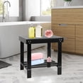 thumbnail image 4 of Taburete Spa Bench VaeFae de madera de bambú con estante de almacenamiento, 4 of 6