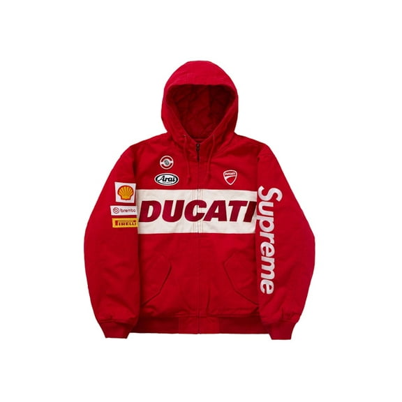 Supreme Men's Ducati Hooded Work Jacket Red, from StockX
