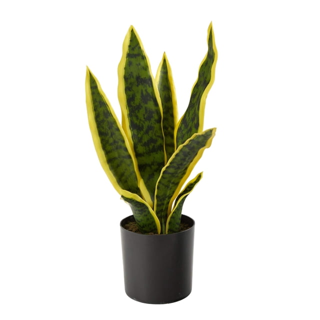 Planta de serpiente artificial casi natural de 35 cm con maceta negra