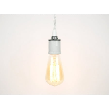 

Bulb Pendant Light - White Porcelain Socket w/ Twisted Cloth Cord