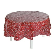 Red Bandana Round Tablecover Plastic - Party Supplies - 1 Piece