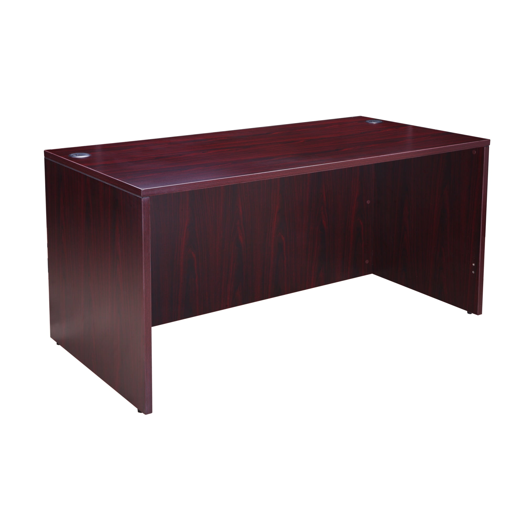 Boss Office Products 71 Inch Desk, Executive L-Shape Corner Desk with Box/Box/File Storage Pedestal, Mahogany