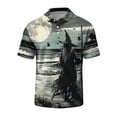 thumbnail image 6 of BRANROY Halloween Active Golf Shirts Men - Funny Graphic Short Sleeve Button Down Casual Polo Tops with Novelty Print and Breathable Mesh for Summer Vacation,Beige L, 6 of 7