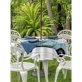 thumbnail image 3 of Outdoor Tablecloth with Umbrella Hole for Patio/Picnic/Party/Camping, Spring Daisy Waterproof Table Cloth Round Cover Washable, White Flowers Country Car Farmhouse Wood Grain (Dia 60"), 3 of 8