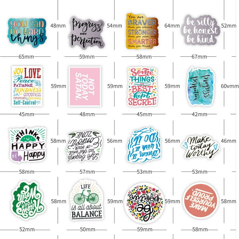 200pcs Inspirational Stickers for Teens Adults, Motivational Stickers for  Water Bottles Laptop, Positive Stickers Quote Words Vinyl Decals for  Notebook 