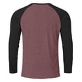 thumbnail image 3 of APEXFWDT Men's Classic Baseball Active T-Shirt Casual Long Sleeve Raglan Shirts Crewneck Athletic Shirts,M,Wine, 3 of 4