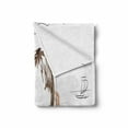 thumbnail image 2 of Summer Soft Flannel Fleece Throw Blanket, Sketch of a Girl on Beach Summer Holiday on Sand Sunbathing, Cozy Plush for Indoor and Outdoor Use, 60" x 80", Yellow White, by Ambesonne, 2 of 6