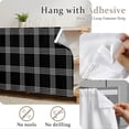 thumbnail image 6 of Black Checkered Cabinet Curtains 35"W x 35"L, Farmhouse Buffalo Plaid Modern Sink Skirt for Bathroom Vanity Kitchen Self Adhesive, Dust-Proof Privacy Curtain for Shelves Closet Laundry Room Pantry, 6 of 9