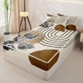 thumbnail image 2 of jejeloiu Moody Abstract Zipper Twin Comforter Sets with Fitted Sheet and 2 Pillowcases For Men Women,Monochrome Print Zipper Bedding Set,Brown Gray,Reversible,4 Pieces, 2 of 7