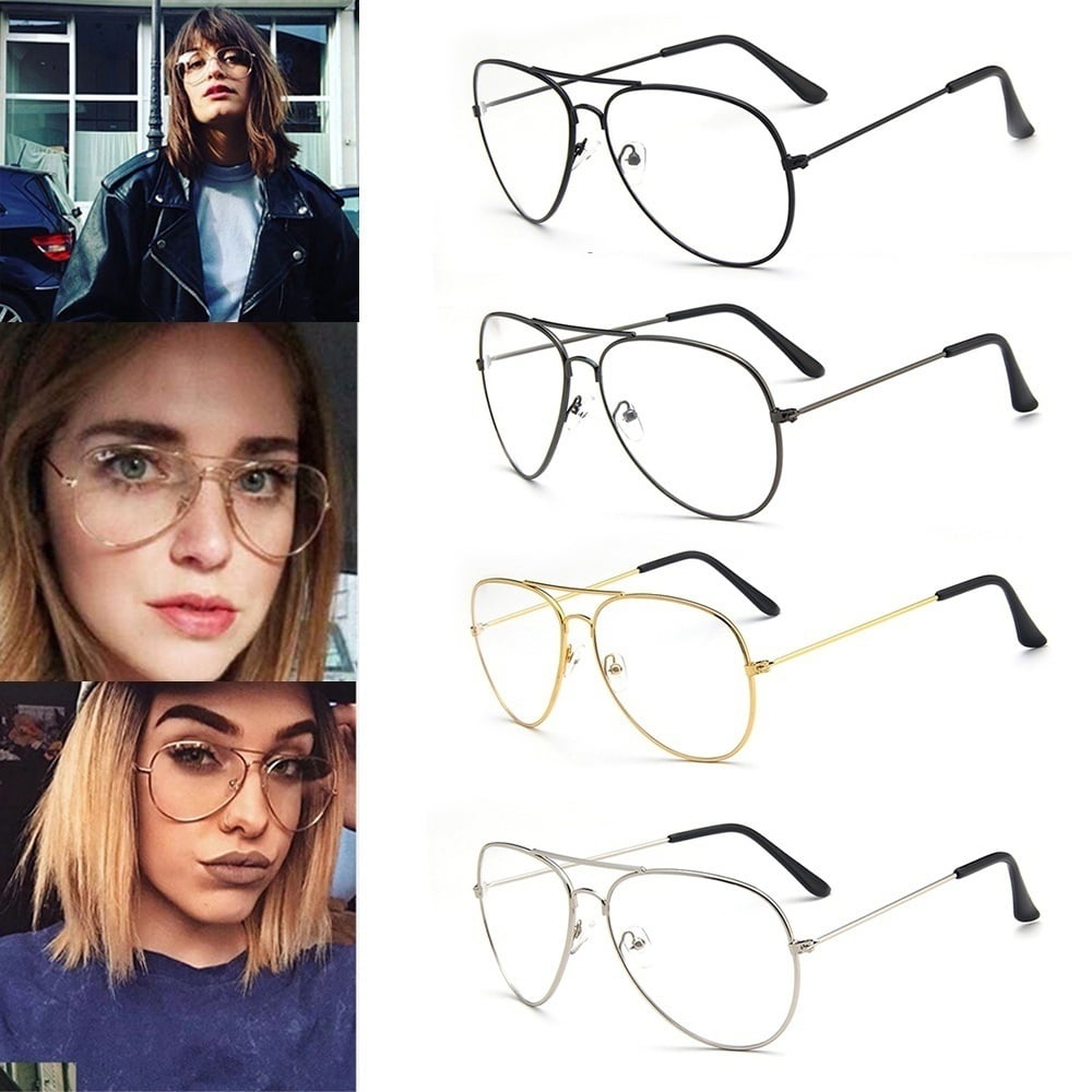 WHOLESALE LOT VINTAGE RETRO Style Clear Lens Fashion Eye Glasses Silver Frame 