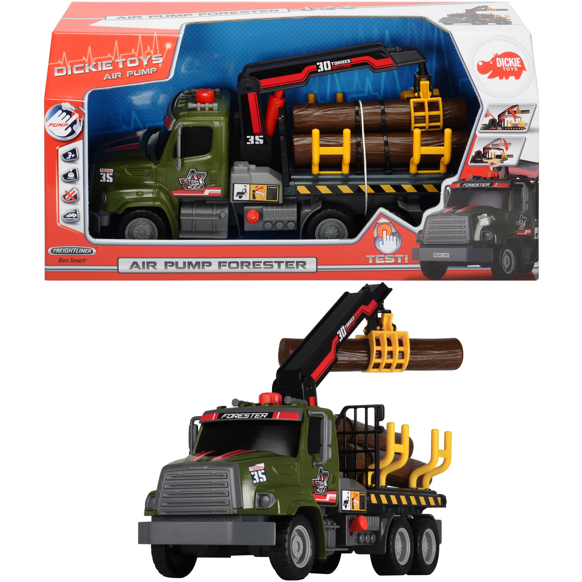 Dickie Toys 12 Air Pump Action Logging Truck Vehicle