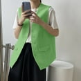 thumbnail image 2 of Suit Vest for Women Sleeveless V Neck Button Down Trendy Summer Fall Work Business Casual Outfits Formal Waistcoat, 2 of 6