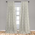 thumbnail image 5 of Bohemian Window Curtains, Persian Floral Ceramic Folk Ornate Mosaic Design, Lightweight Decorative Panels Set of 2 with Rod Pocket, 56" x 63", Eggshell Brown, by Ambesonne, 5 of 5