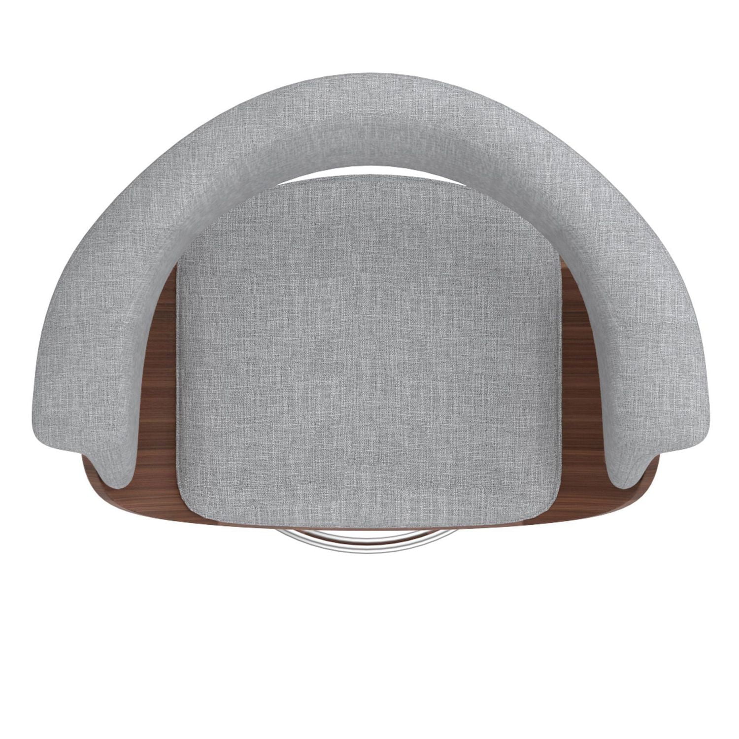 Mid-Century Fabric & Bentwood 26'' Counter Stool in Grey