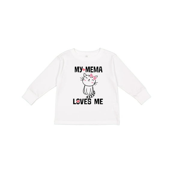 Inktastic My Mema Loves Me Girls Girls Long Sleeve Toddler T-Shirt
